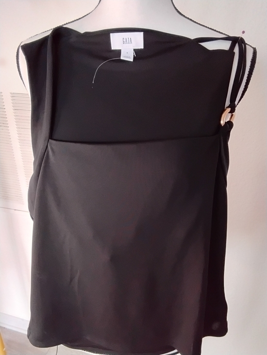 Gaia Conceptions Dresses & Skirts - GAIA Black One-Shoulder Dress with Gold Ring Detail